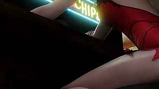 The Blonde Is Being Fucked Hard in a Doggy Style Position, and She’s Getting Double Penetration with an Orgasm Inside
