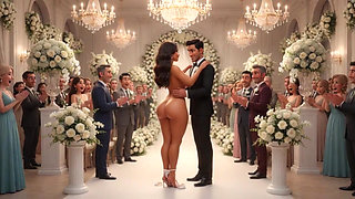 Cuckold Husband Lets All Guests Touch His Bride on All Fours at Wedding Reception (ai Generated)