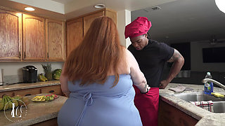 BBW Julie Ginger Fucks Family Chef While Husband Is Gone