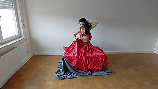 Arabian Belly Dancer Strips and Fucks Her Pussy with Fingers & Dildo