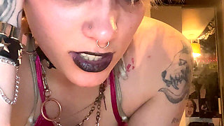 Goth Friend Staying Over Catches You Jerking and Cuts It off