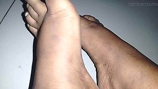 Cute hottie 18+ gives you her filthy feet to lick clean in exchange for all your assets