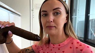 Redhead teen solo anal masturbation with sex toy