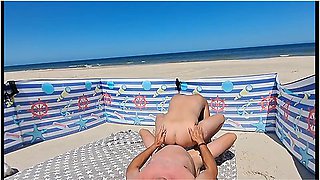 Amateur In Public. Little Pussy Gets Fucked Hard On The Beach