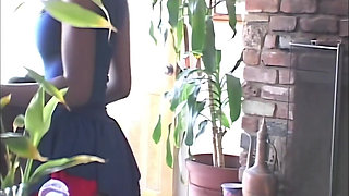 Sexy Ebony Cheerleader in Wild Gangbang Action