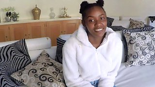 This shy EBONY TEEN student got me ROUGH fucking