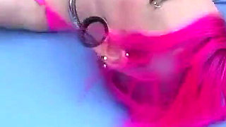 Horny skinny teen punk girl takes girlfriend to bukkake gangbang party