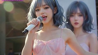 Chinese Idol Yuki trying the Newest Vibrator in Public