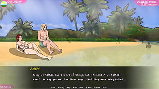 Lust Town - Lt - Gameplay - Roleplay - Nudity in Beach - Saggy Breast Topless with Big Nipples - Teasing Stranger in the Beach