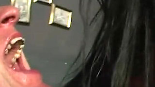 Humiliating dildo sucking