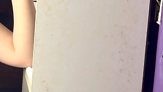 POV: 5 Months Pregnant, Masturbating in Front of the Mirror, Licking Her Hairy Pussy