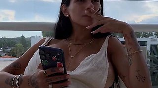Cute curly brunette solo webcam masturbation