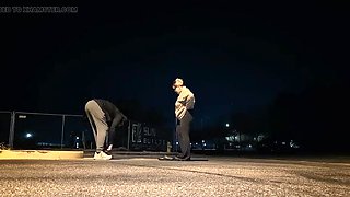 Thick BBW Wife Sucks BBC Outside on a Cold Morning - Public Fuck