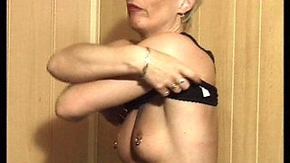 Blonde Babe From Germany Tying Dress on