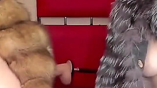Fur Fetish Webcam Show with My Girlfriend, Strap-on Lesbian Sex in Fur