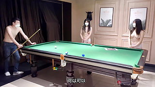 What does it mean when two Petite Asian friends invite you to Play pool? Threesome With Two Asian Teen Girl