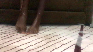 African Ebony Feet Fetish Petite Oiled Teen 18 Sitting