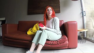 Gorgeous Pale Latina Redhead Fucked By Mean Producer