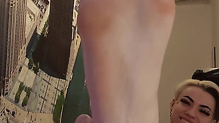 Foot Job Farting Pissing on My Cock by Lesbian