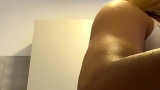 Wonderfully Beautiful Hot Petite Blonde Gets Bored and Ignored at Home Takes off Her Panties to Show Her Tight Pussy