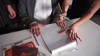Hot Library Threesome with Big Cock and Ass