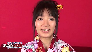 Chiharu's Kimono Gets Untamed as She Gives Jaw-Dropping Japanese Blowjob and Receives