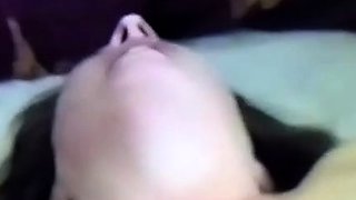 Brunette European Girl Plays with Black Dildo