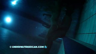 Vintage Underwater Fucking In The Sauna Pool At Night