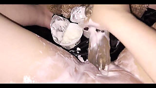 My Stepdaughter Go Freaky with Yougurt&huge Glass Dildo-i Didn't Know That This Can Happened if I Will Leave Her at Home Alone-s