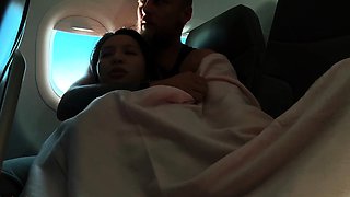 PUBLIC fingering asian on an airplane MILE HIGH CLUB