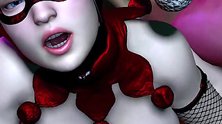 Halloween. Harley Quinn Fucks Big Cock in Anal.