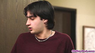 Blindfolded Stepmom Threesome Mix Up
