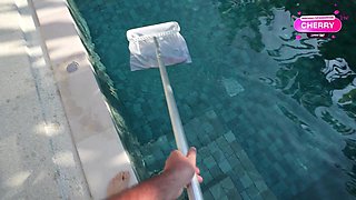 Cheating on my husband with the cleaning service, this guy fucked me so damn good and came all over my face. - Pov