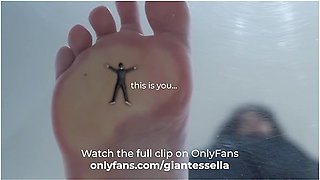 Giantess Crushes Tiny Shrunken Boyfriend Under Her Feet