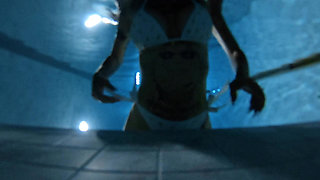 Underwater Swim at Night
