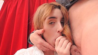 Young Eva Tender's tight teen body gets pounded by an older partner in a steamy cowgirl session