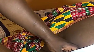 Stepsister on My Bed Wearing Only Panties (african Homemade)