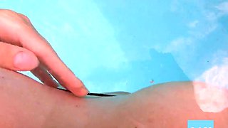 Public Pool Orgasm Teen Babe's Solo Webcam Show