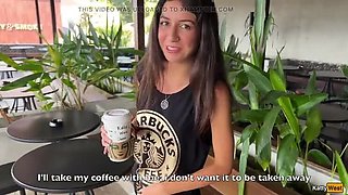 Blonde Babe Swallows Cum in Starbucks Bathroom - Public Toilet Blowjob & Coffee