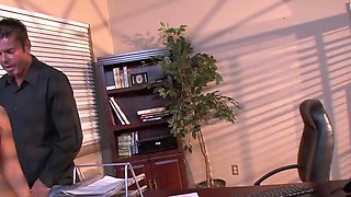 Big Ass Towheaded Secretary Wants to Surprise Boss with a