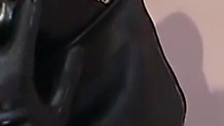 Latex MILF Teases Her Hooded Bound Submissive