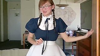 Amazing busty UK asian maid solo