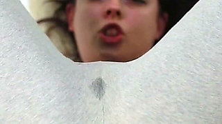 Grey Yoga Pants Pissing