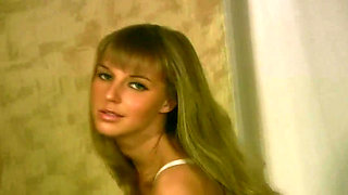 Hot busty blonde has fun with her body