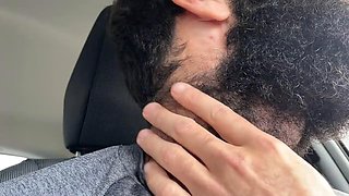 Hairy Hunk GuyWoof Strokes Cock in His Car