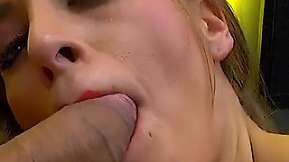 Girl with tattoo Silvia Dellai gets cock in the mouth