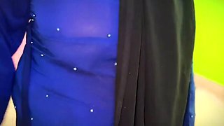 Stepmom in Hijab and Abaya Sweeps My Room Without Panties and Seduces Me to Fuck