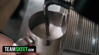 Busty MILF Bambi Blitz Deep Throats Austin Pierce in Rough POV Blowjob - Swallows Cum in 4K