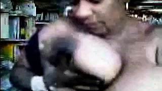 Ebony Granny with Huge Tits on Webcam