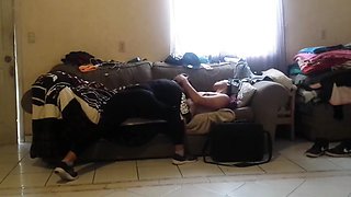 Mother and son fucking she sucks him and rides him